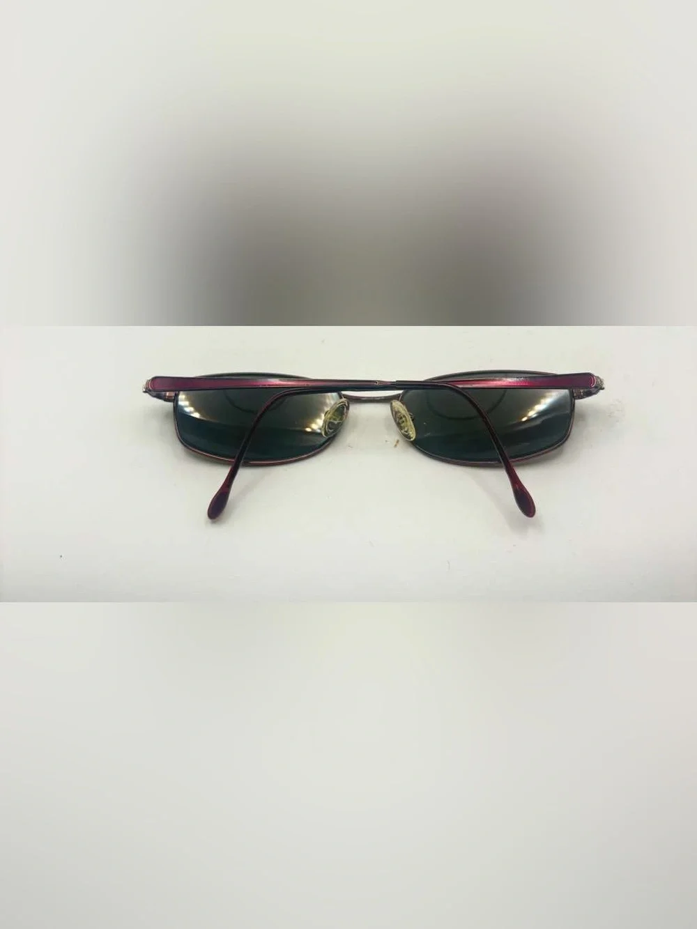 Vintage Safilo Elasta 4783 Burgundy Oval Metal Sunglasses Frames Only Italy